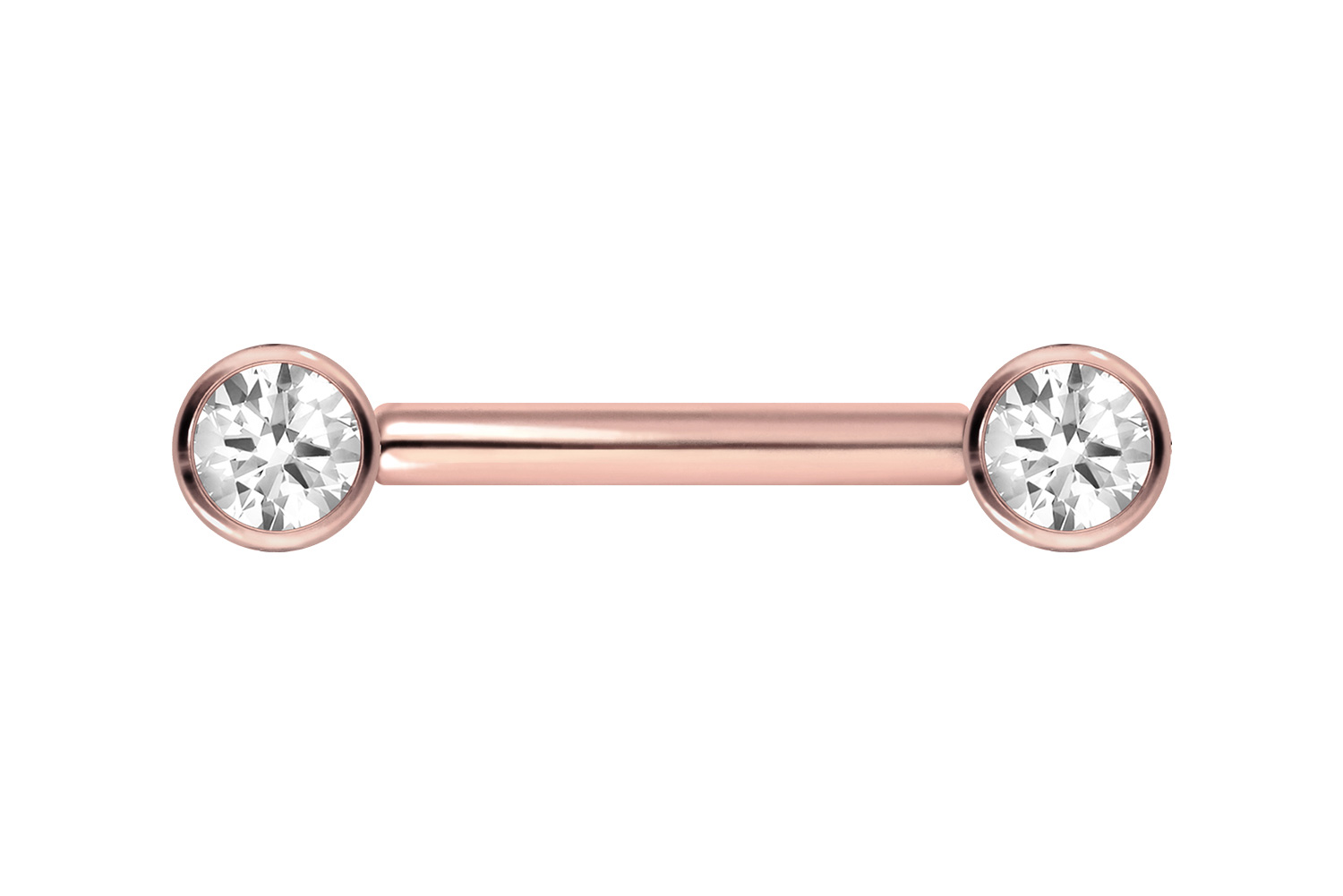 Titan Barbell Piercing mit Push Fit KRISTALL